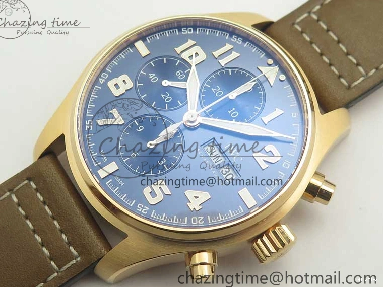 MIROTIME 0523 Sleek Pilot Chrono 377721 “Le Petit Prince” RG ZF 1:1 Best Edition on Brown Leather Strap A 7182